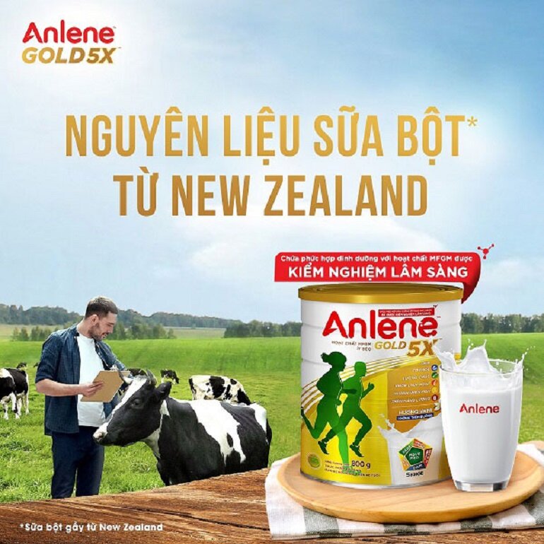 Sữa ANLENE Gold 5X - Tăng cường sức khỏe xương khớp, cơ bắp và năng lượng